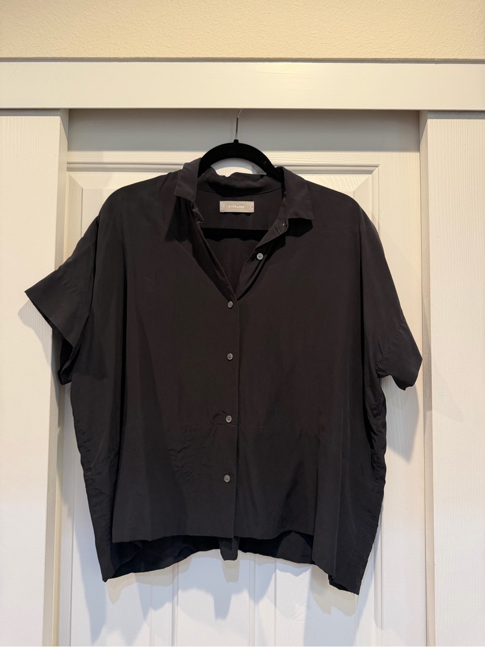 Everlane Black Short-Sleeve Button-Down Shirt